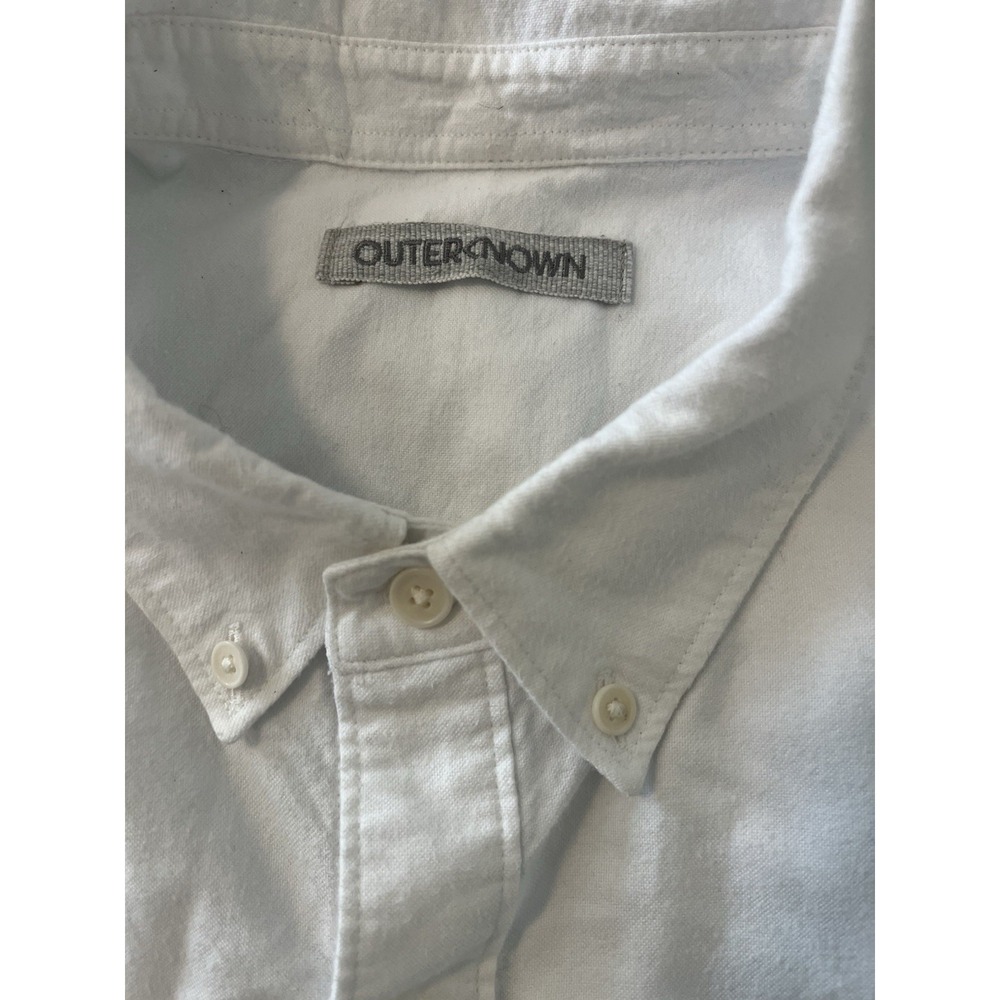 Outerknown Blanket Shirt Mens Large White Organic Cotton Twill Flannel - Picture 2 of 7